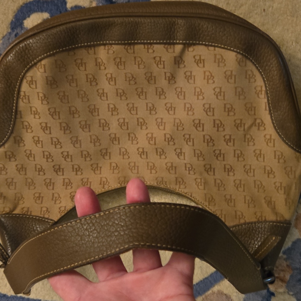 Vintage Dooney & Bourke Monogram Canvas & Leather Shoulder Bag - Picture 10 of 10